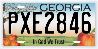 GA license plate PXE2846