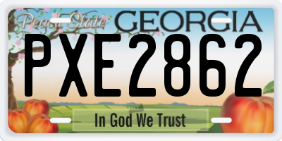 GA license plate PXE2862