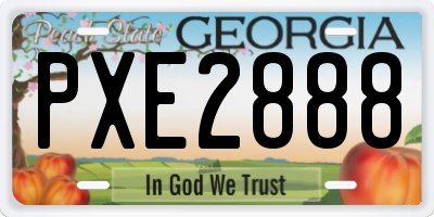 GA license plate PXE2888