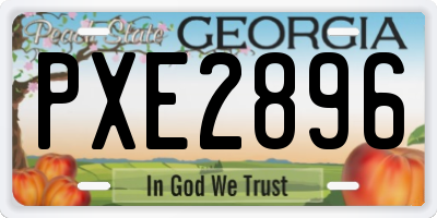 GA license plate PXE2896