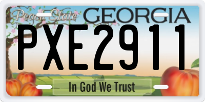 GA license plate PXE2911