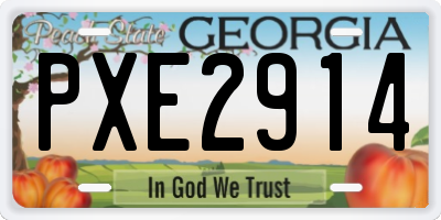 GA license plate PXE2914