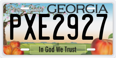 GA license plate PXE2927