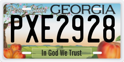 GA license plate PXE2928