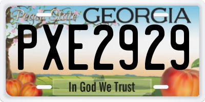 GA license plate PXE2929