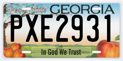 GA license plate PXE2931