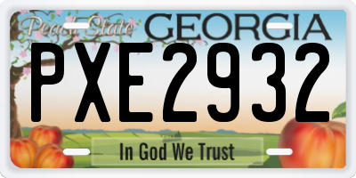 GA license plate PXE2932