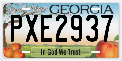 GA license plate PXE2937