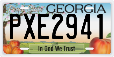 GA license plate PXE2941