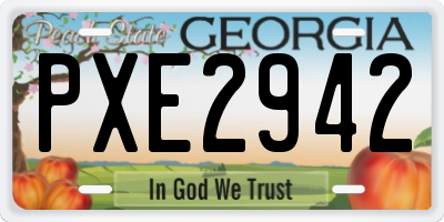 GA license plate PXE2942
