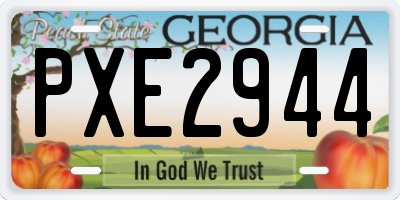 GA license plate PXE2944