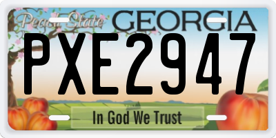 GA license plate PXE2947