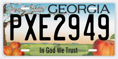 GA license plate PXE2949