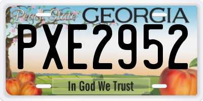 GA license plate PXE2952
