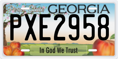 GA license plate PXE2958
