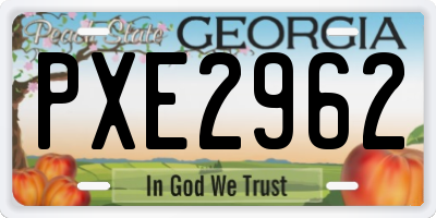 GA license plate PXE2962
