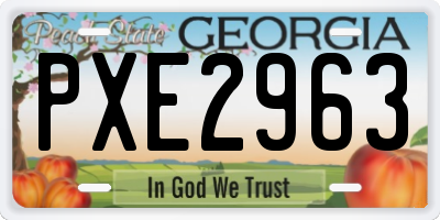 GA license plate PXE2963