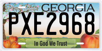 GA license plate PXE2968