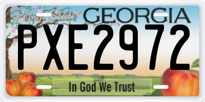 GA license plate PXE2972