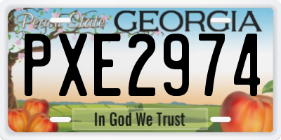 GA license plate PXE2974