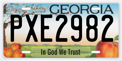 GA license plate PXE2982