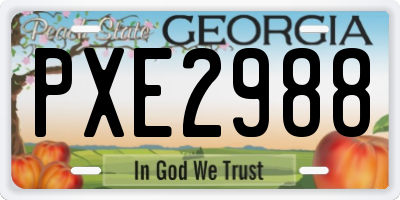 GA license plate PXE2988