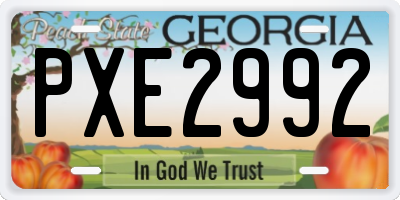 GA license plate PXE2992