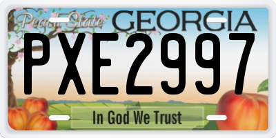 GA license plate PXE2997