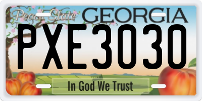 GA license plate PXE3030