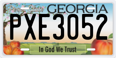 GA license plate PXE3052