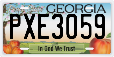 GA license plate PXE3059