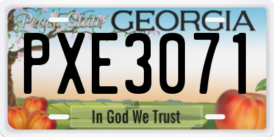 GA license plate PXE3071