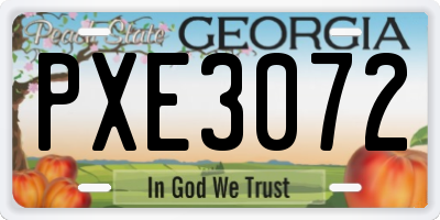 GA license plate PXE3072