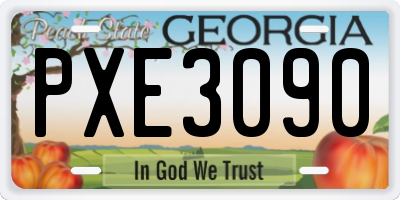 GA license plate PXE3090