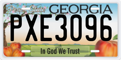 GA license plate PXE3096