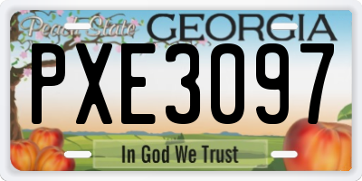 GA license plate PXE3097
