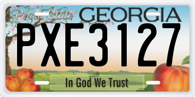 GA license plate PXE3127