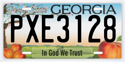 GA license plate PXE3128