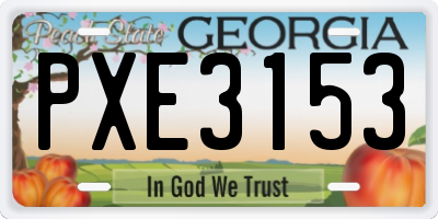 GA license plate PXE3153