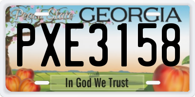 GA license plate PXE3158