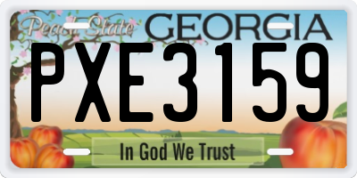 GA license plate PXE3159