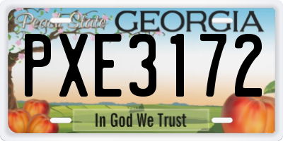 GA license plate PXE3172