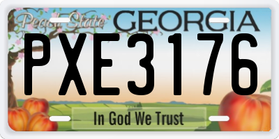GA license plate PXE3176