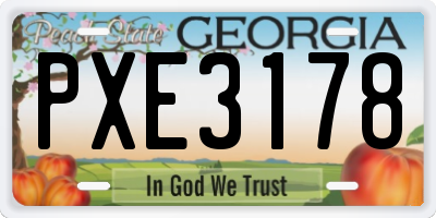 GA license plate PXE3178
