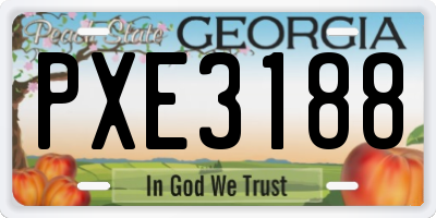 GA license plate PXE3188
