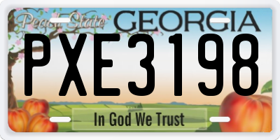 GA license plate PXE3198