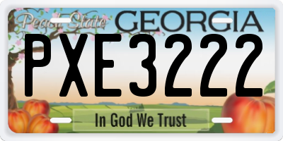 GA license plate PXE3222