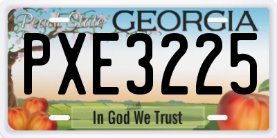 GA license plate PXE3225