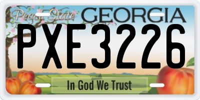 GA license plate PXE3226