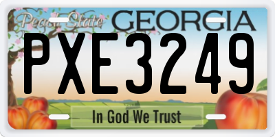 GA license plate PXE3249